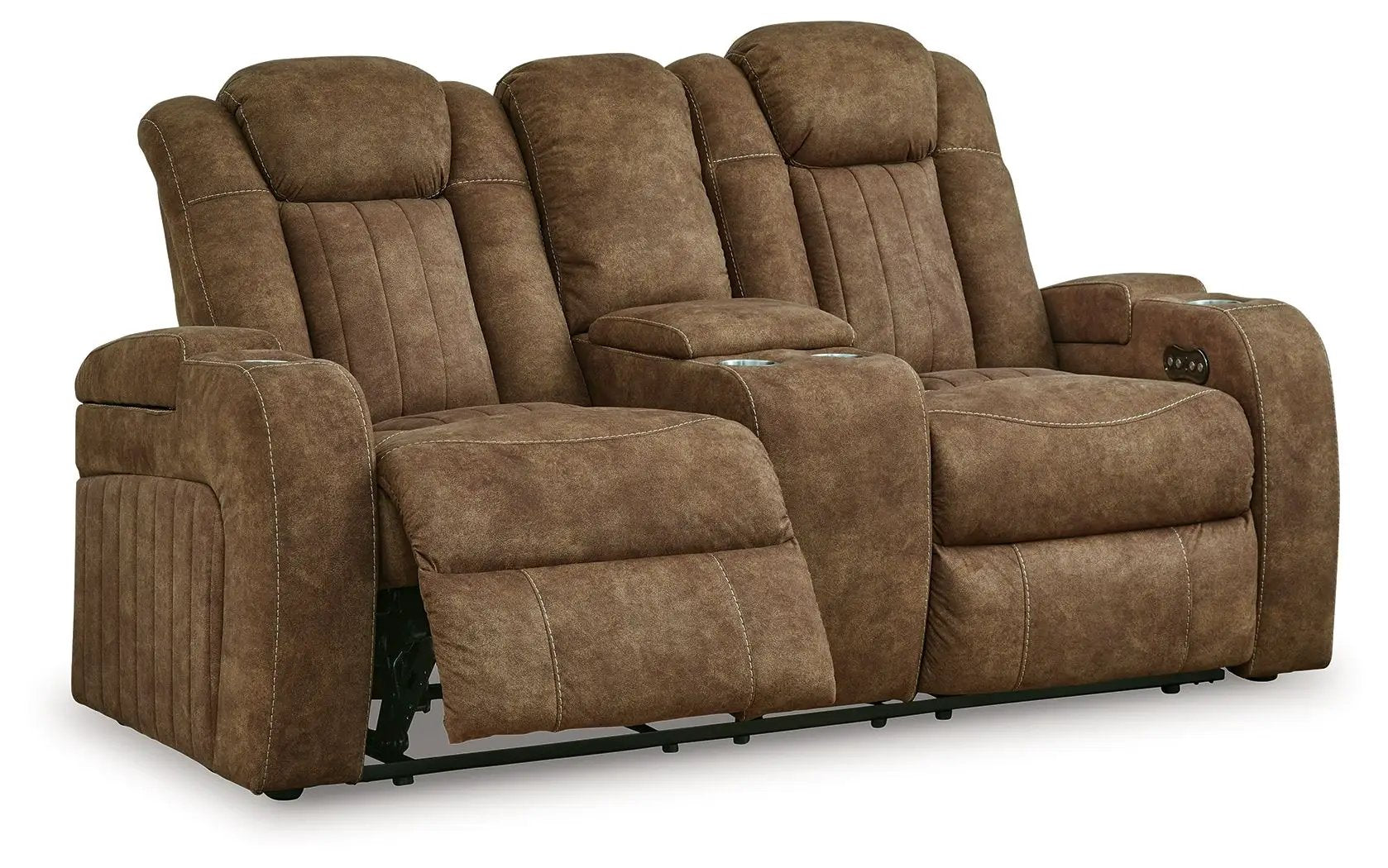 Wolfridge - Power Reclining Loveseat With Console /Adj Hdrst - Brindle by Unique Piece Furniture
