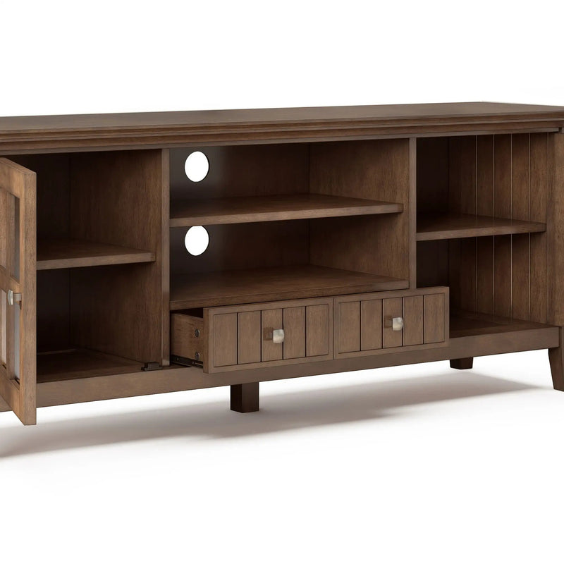 Acadian - TV Media Stand - Rustic Natural Aged Brown by HouseOfZazla