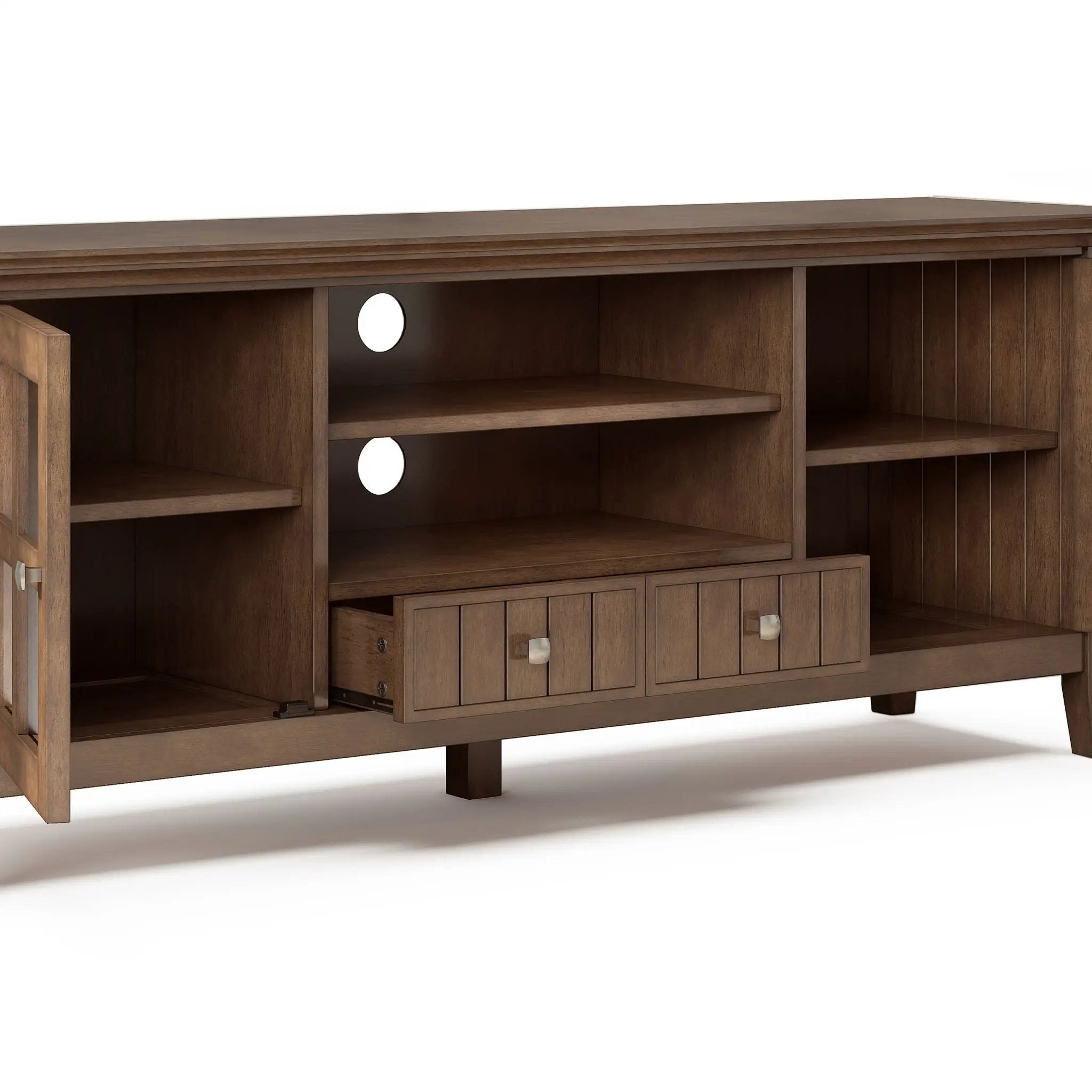 Acadian - TV Media Stand - Rustic Natural Aged Brown by Unique Piece Furniture