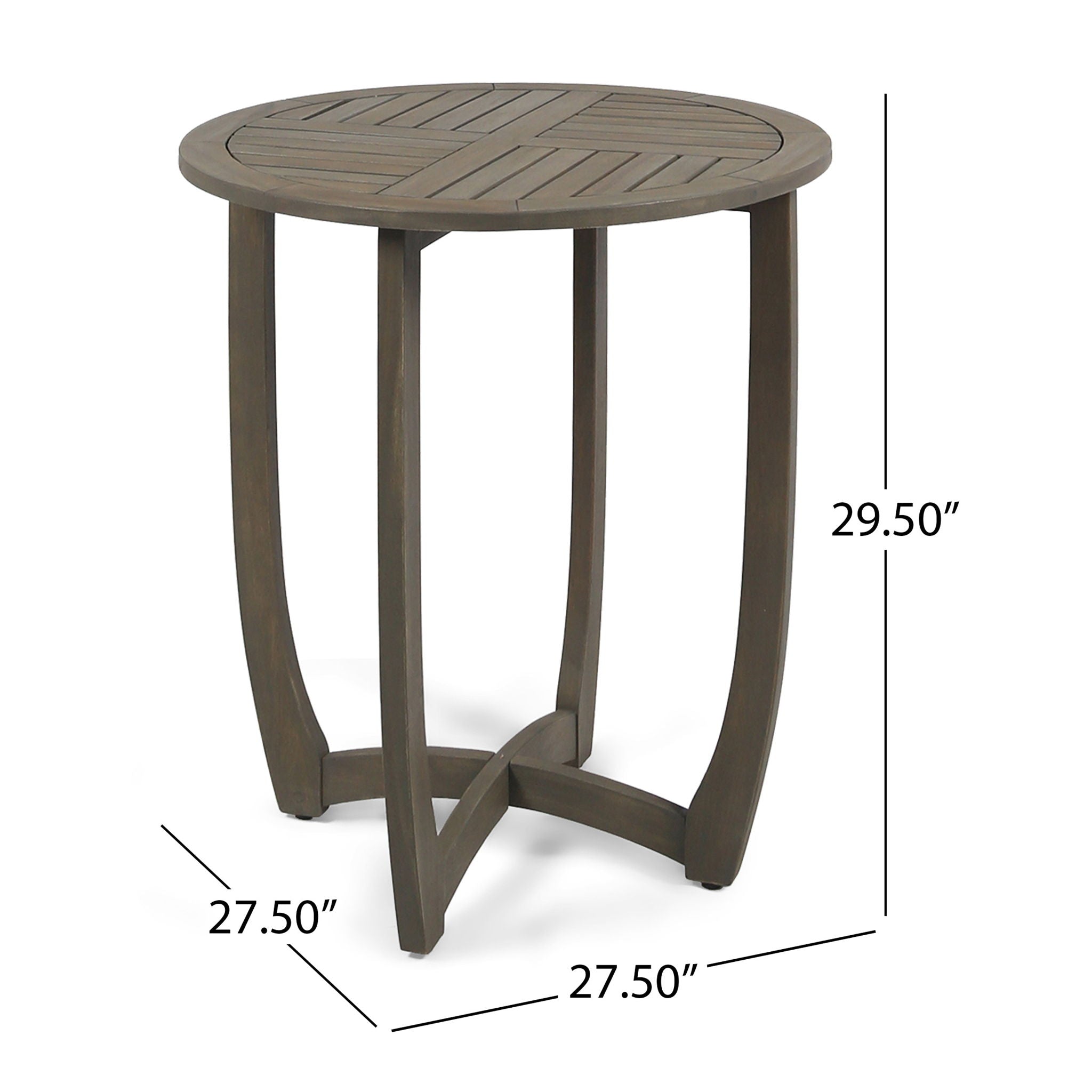 Hermosa Rustic Circular Bistro Table - Gray by HouseOfZazla