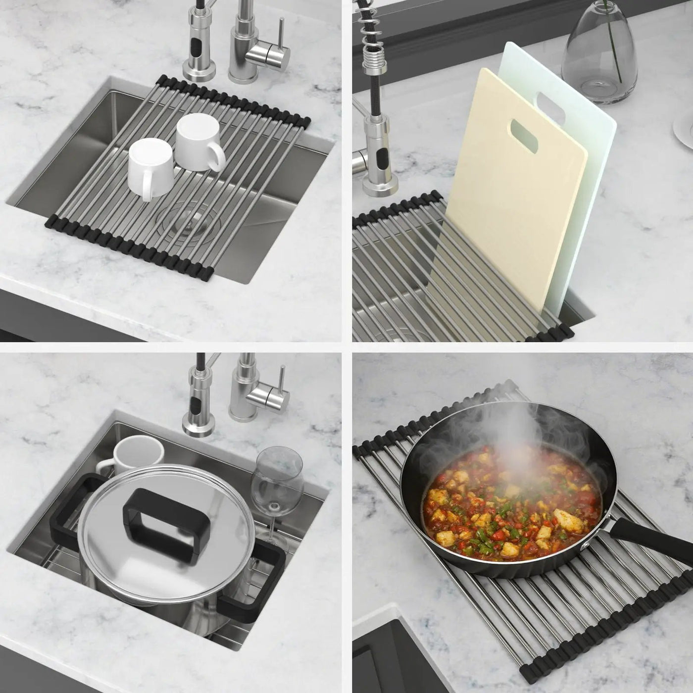 Modern Undermount Stainless Steel Kitchen Sink 16 Gauge, Deep Single Bowl by HouseOfZazla