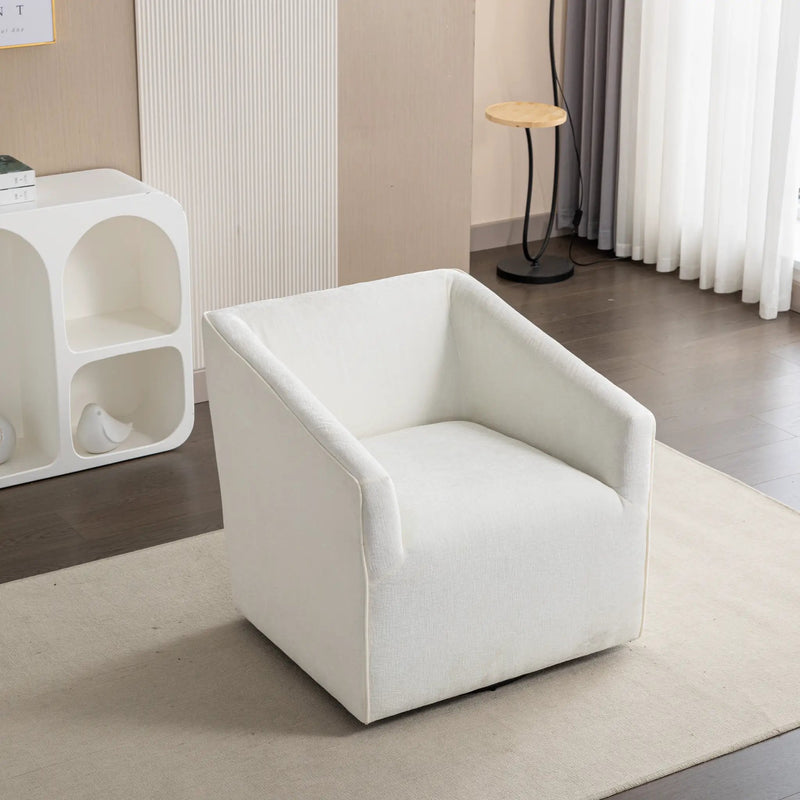 Nice Modern Upholstered Barrel Armchair, 360° Swivel by HouseOfZazla