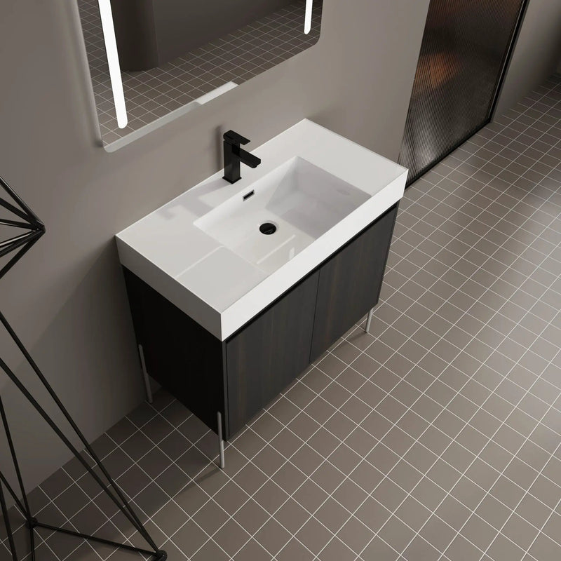 Freestanding Bathroom Vanity With Resin Sink And Storage Cabinet by HouseOfZazla