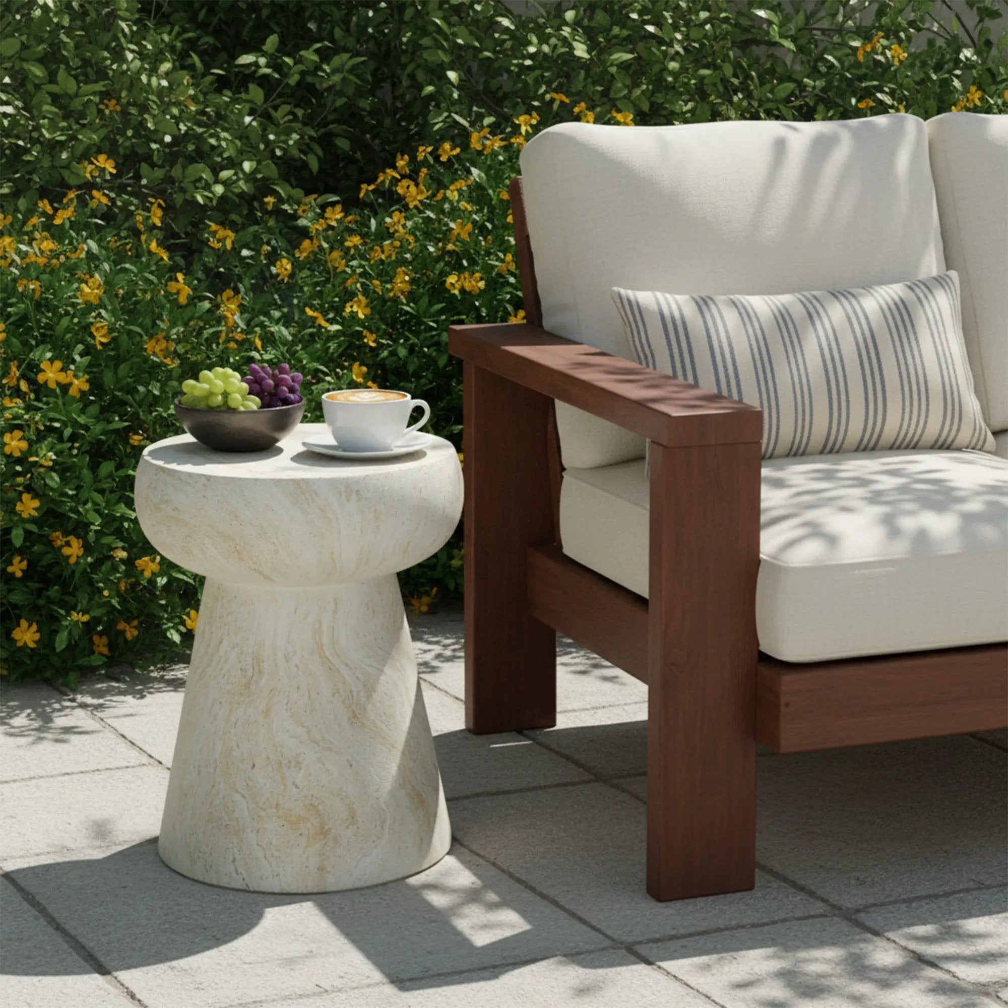 U_Style Mushroom-Shaped Outdoor Concrete Side Table by HouseOfZazla