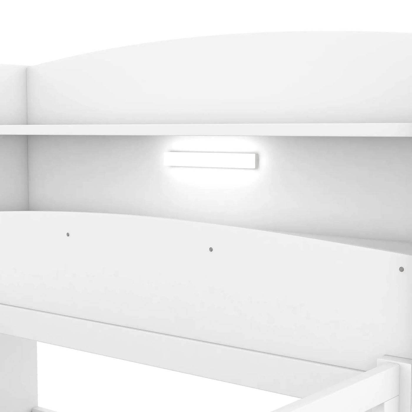 Wood Platform Bed With Built In LED Light, Storage Headboard And Guardrail by HouseOfZazla