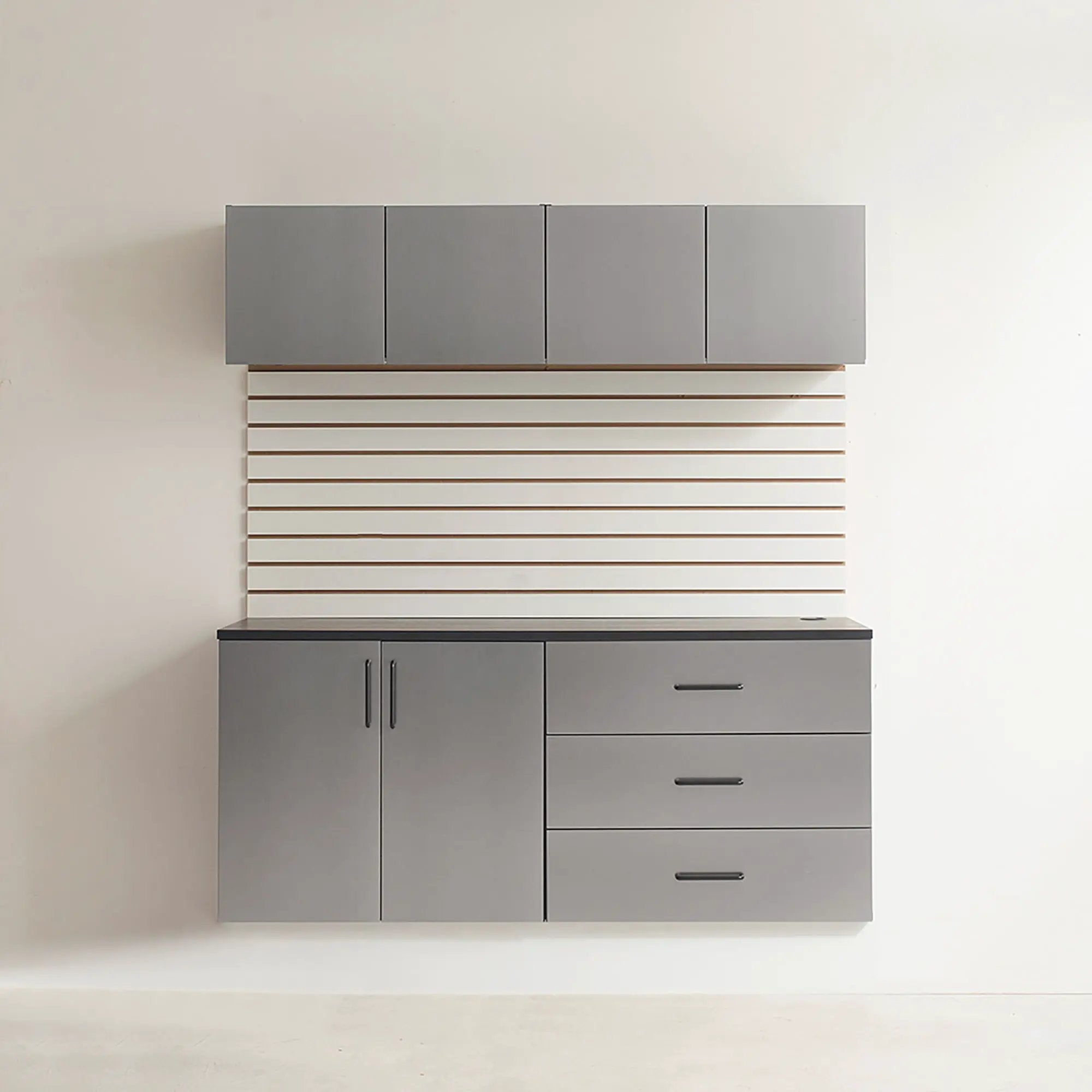 Astro Series - Garage Cabinet Set C With Soft Closing Drawers - Metallic Gray by HouseOfZazla