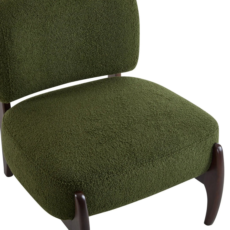 Modern Boucle Lounge Chair With Solid Wood Frame by HouseOfZazla