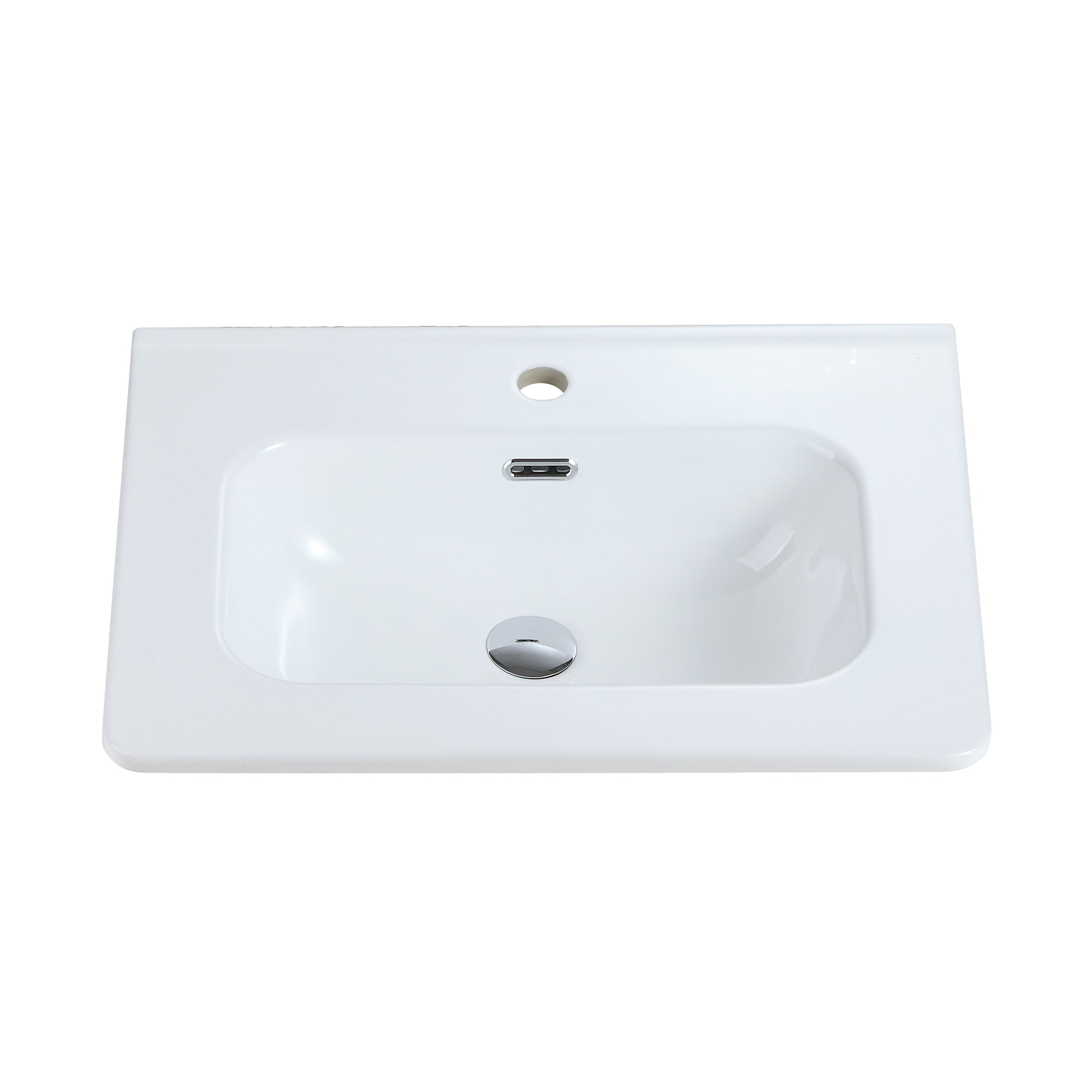 Glossy White Ceramic Integrated Sink by HouseOfZazla