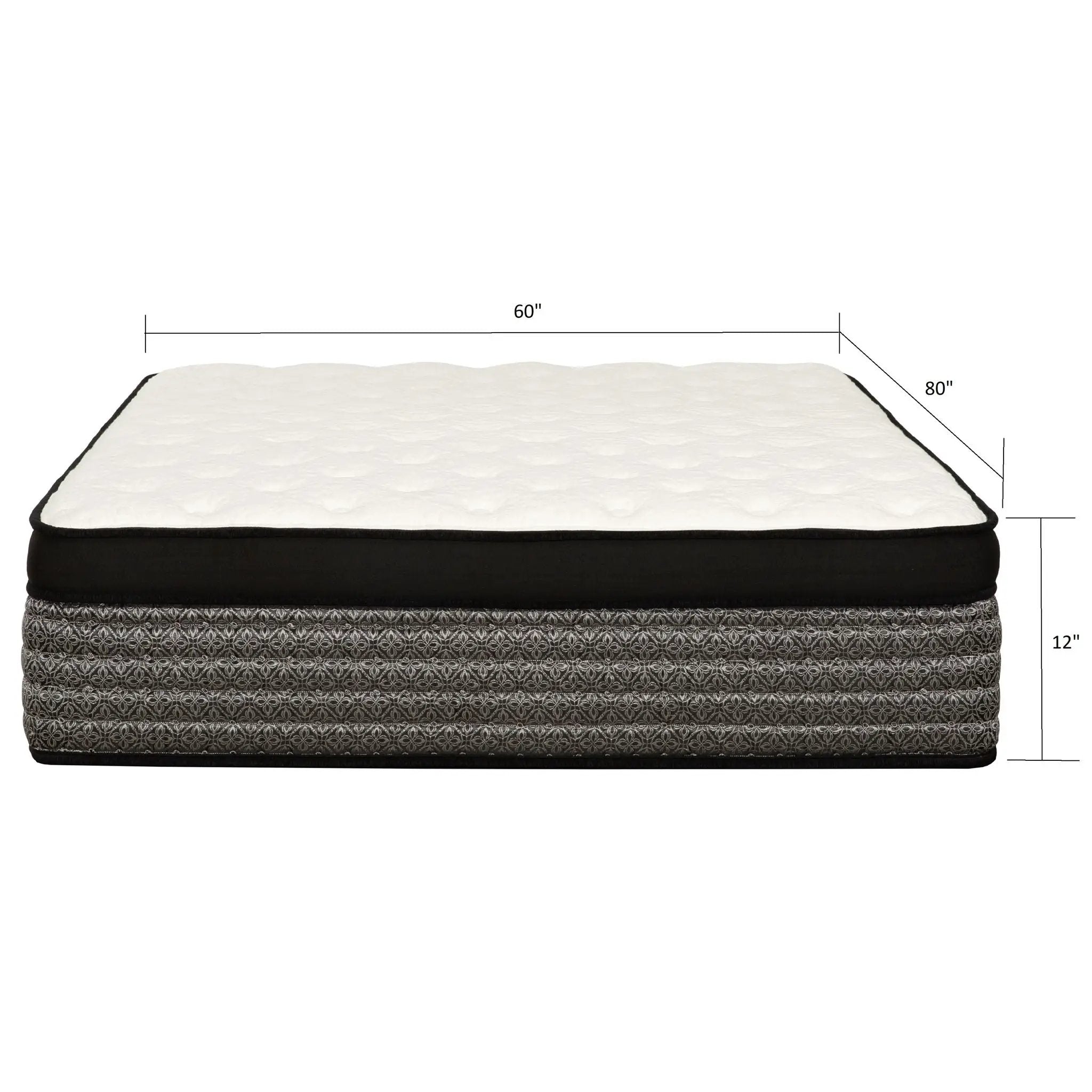 12" Premium Hybrid Mattress In A Box Soft Gel Memory Foam Top With Cooling Technology - Gray / White - Queen by HouseOfZazla