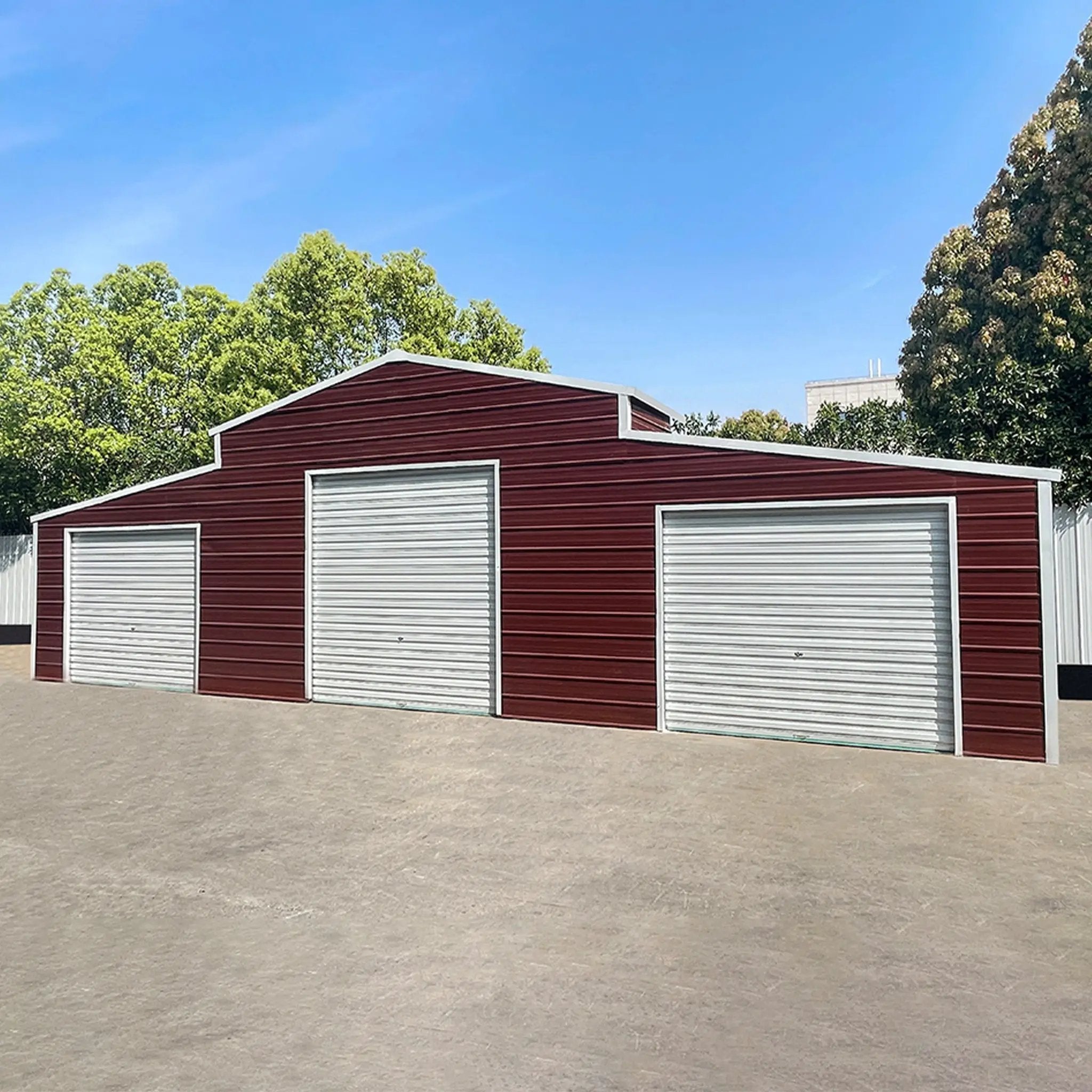 [30X42FT] Heavy-Duty All-Weather 3-Garage Galvanized Steel Storage Shed (SAK18765) by SAKSBY WHOLESALE