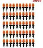 FADDARE 50pcs Garden Irrigation Misting Dripper Set, Adjustable Flow, Black+Orange, Engineering Plastics by GreenHaven Gardens