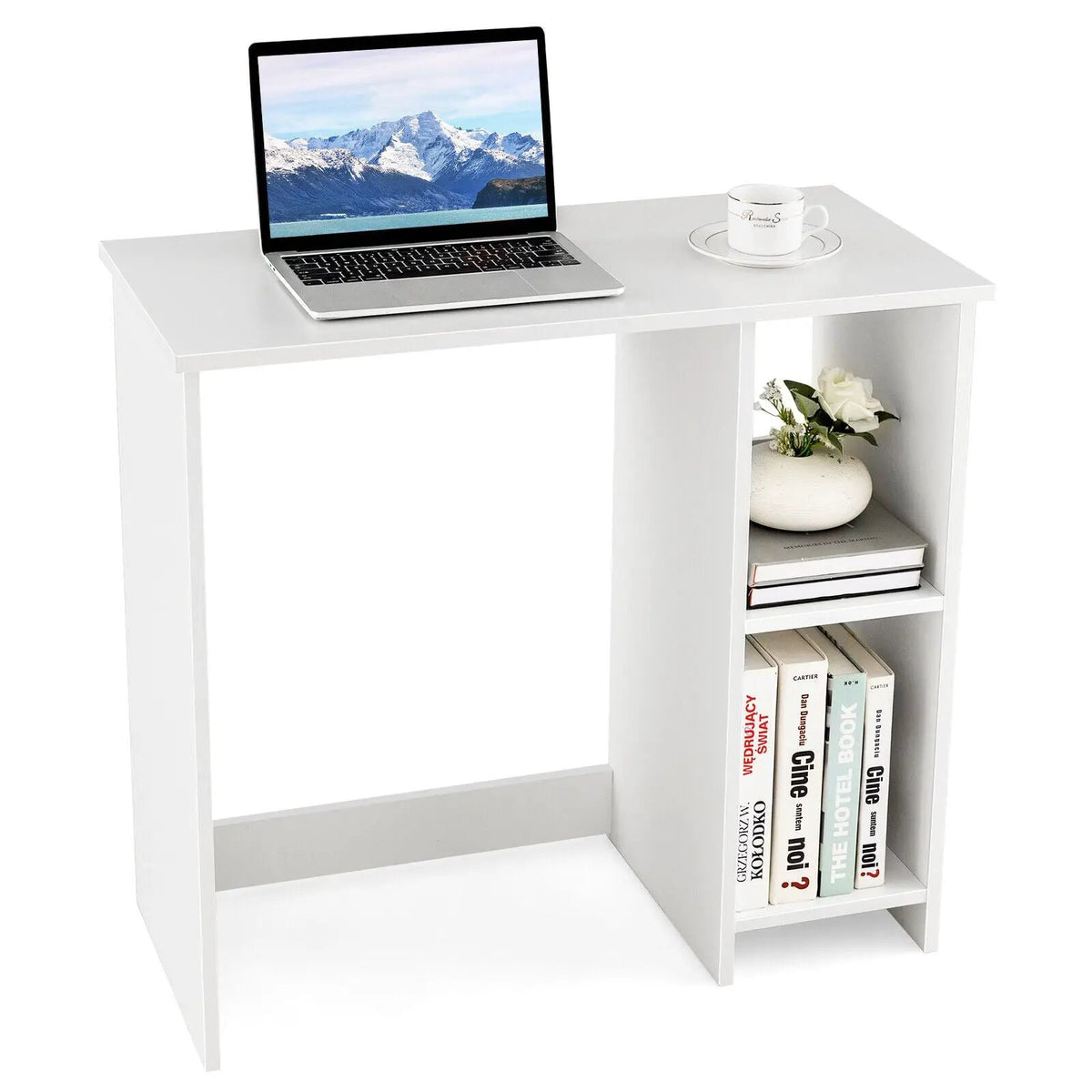 31.5 Inch Modern Home Office Desk with 2 Compartments, photo 3 of 9