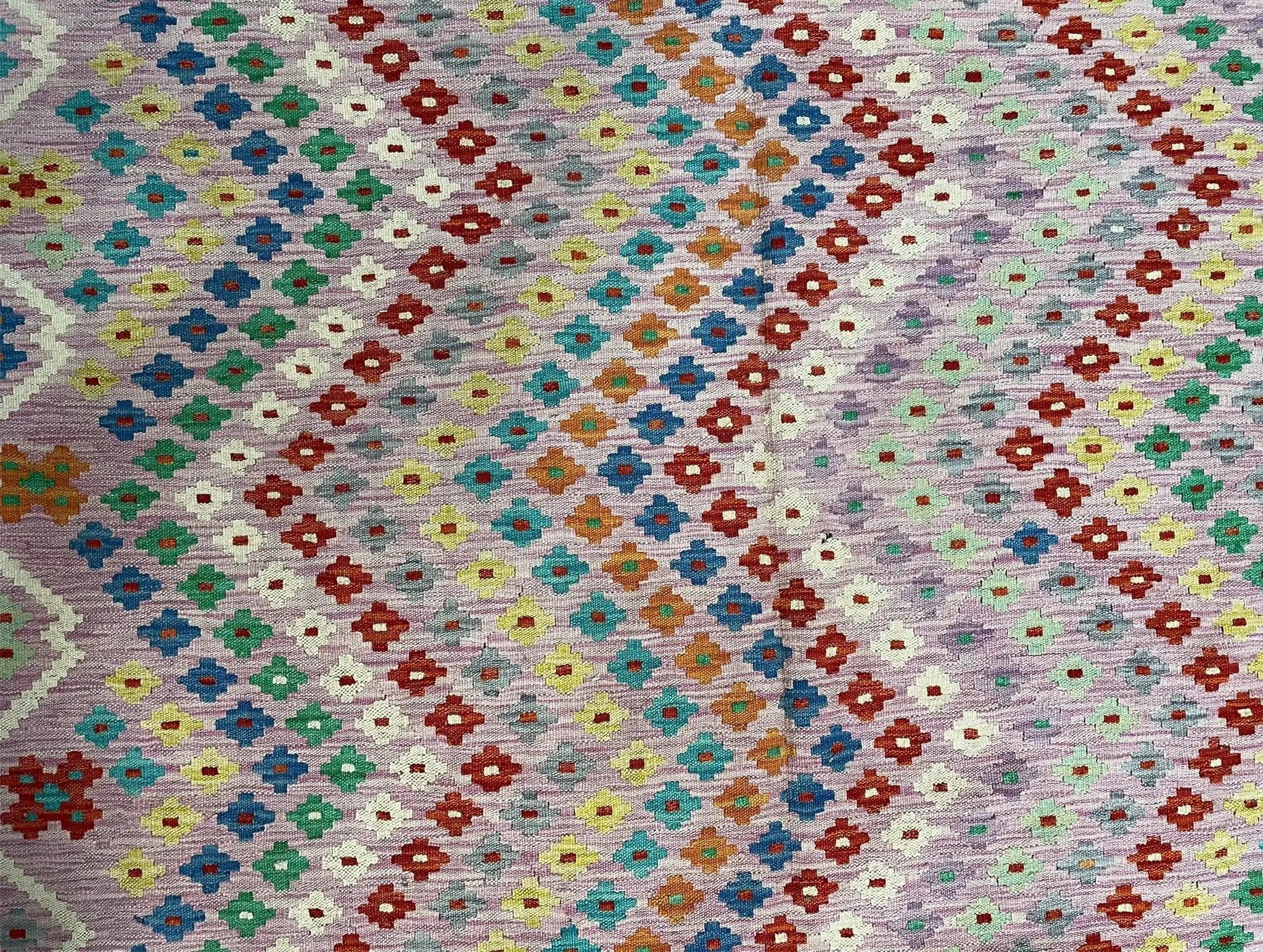 Pink Kilim Rug 6x8 Colorful Turkish Kilim Rug 6 x 8 Flat Weave Kilim Playful Kilim Multicolor Anatolian Chobi New Kilim by Jewel Rugs