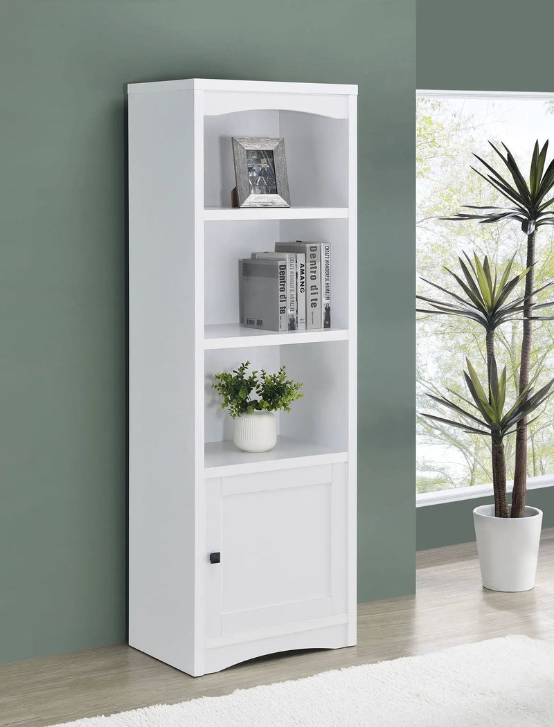 Laughlin 4-shelf Engineered Wood Media Tower White by Unique Piece Furniture