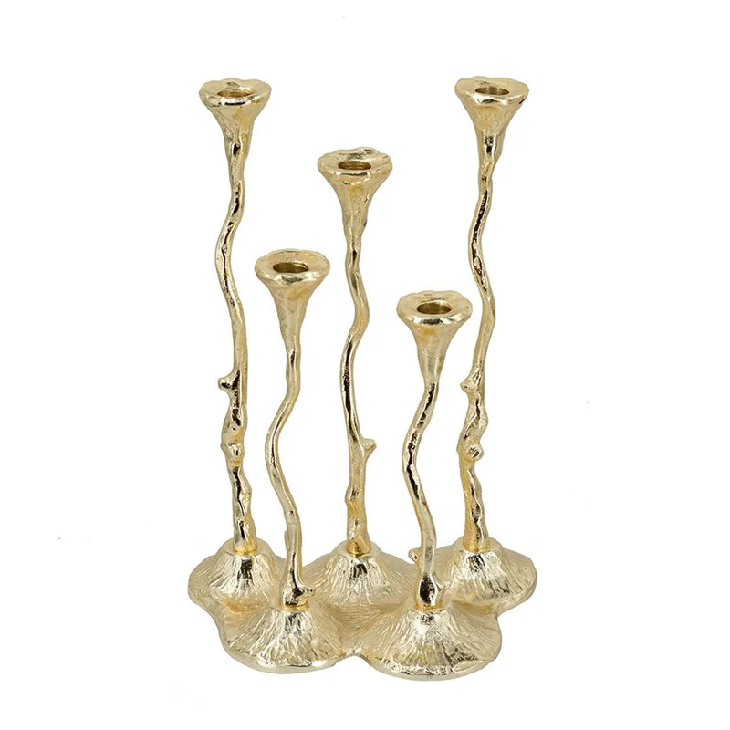 5-Light Cast Aluminum Taper Candle Holder by HouseOfZazla