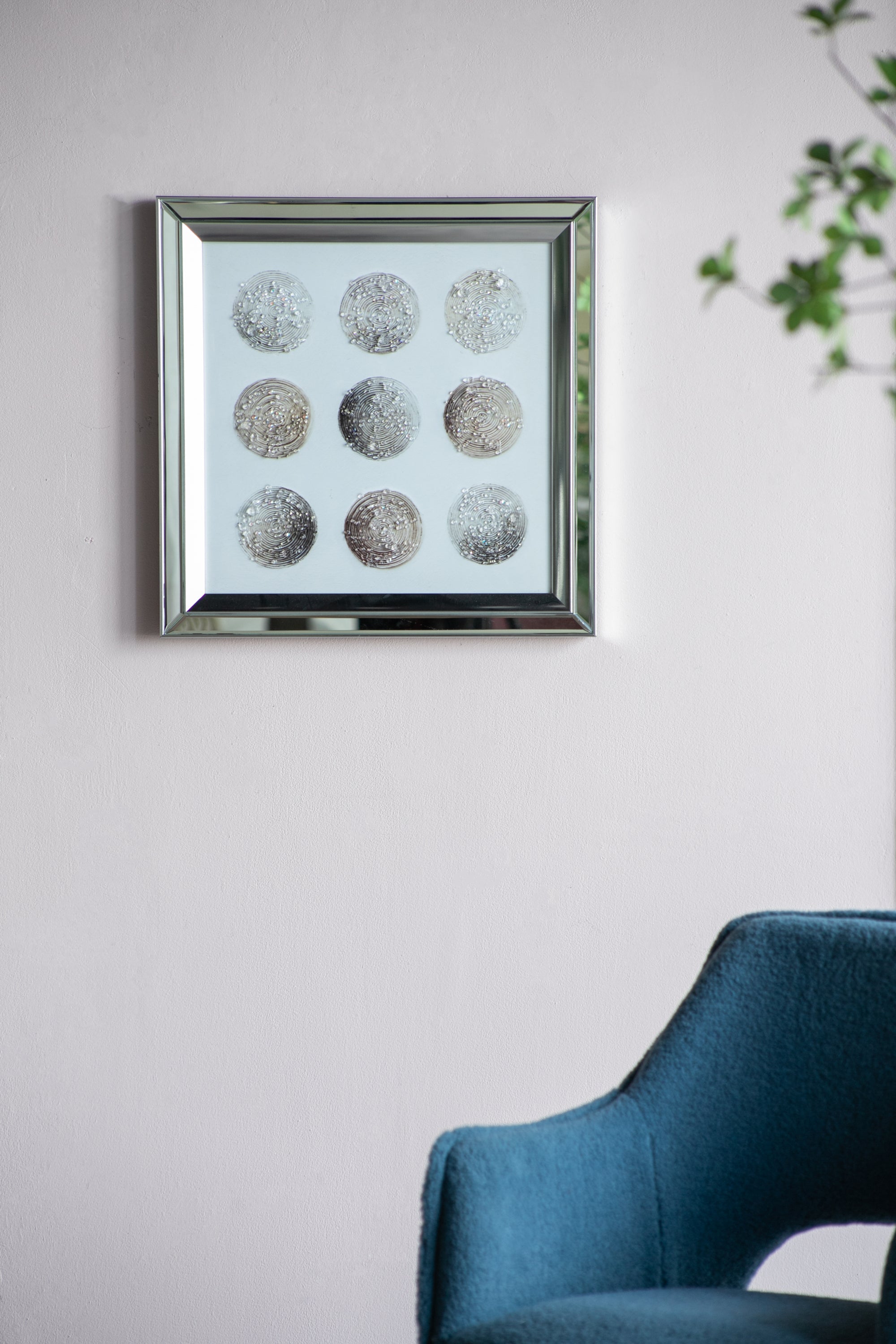 Ares Crystal Mirror Framed Wall Art on Mellow Golden Tint Background by HouseOfZazla