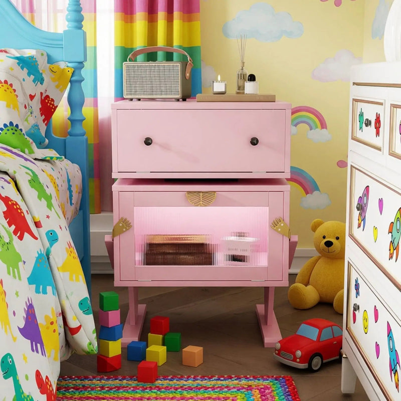 Robot LED Nightstand With 360° Rotating Drawer by HouseOfZazla