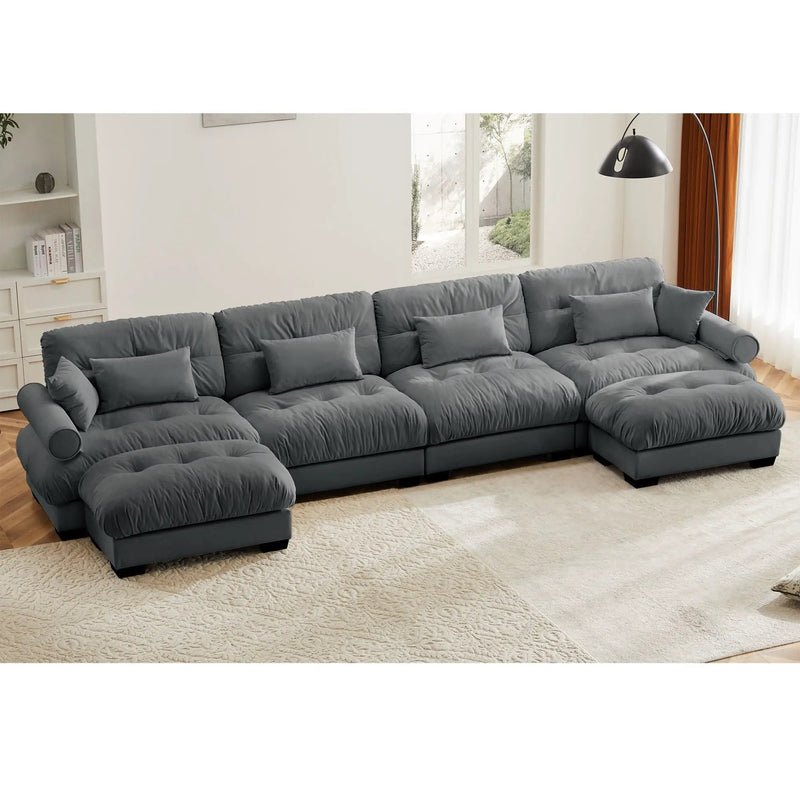 Super Comfort Oversized Modular Sectional Sofa With Movable Ottoman by Unique Piece Furniture