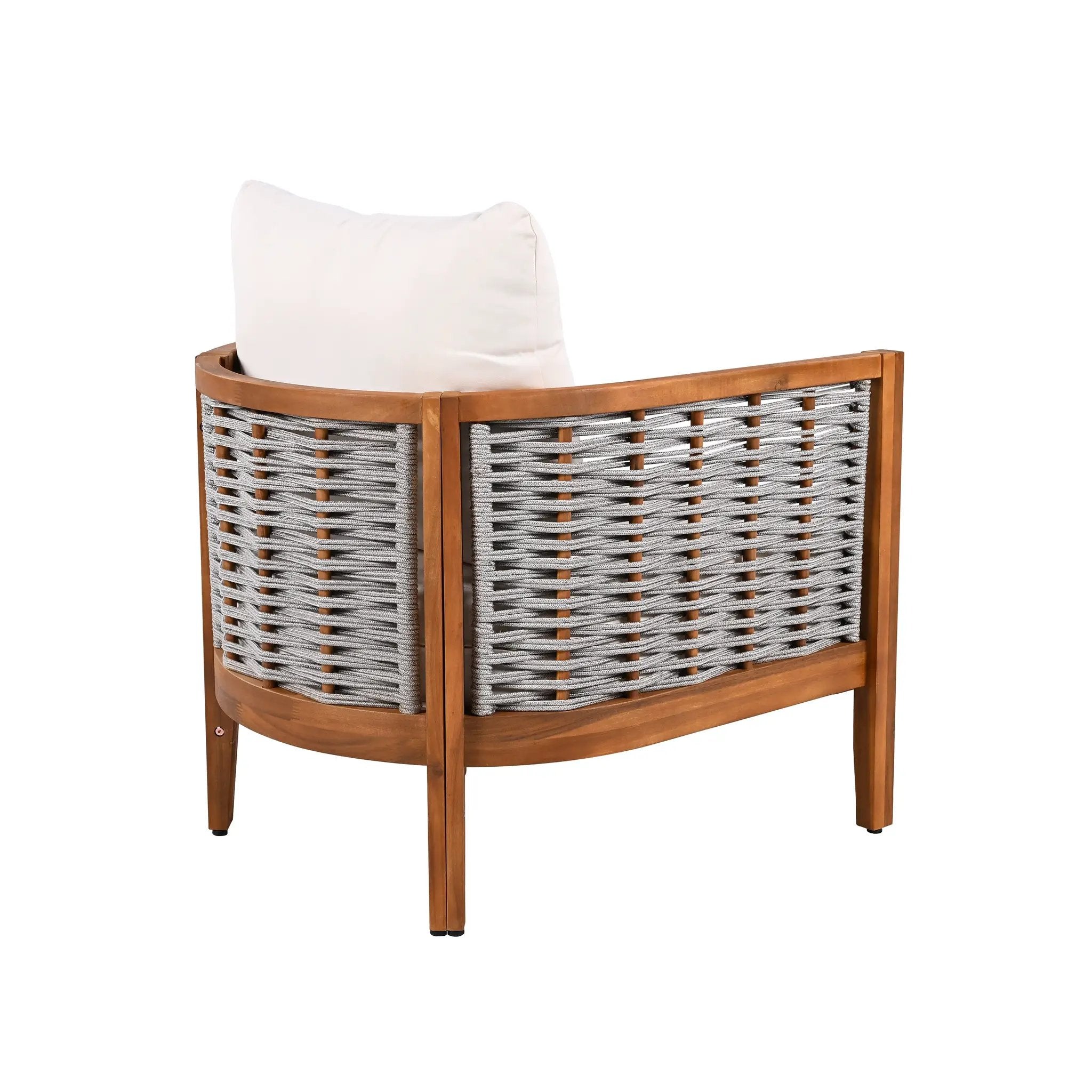 2 Pieces Outdoor Unique Tub Design Armchair with Woven Rope by HouseOfZazla