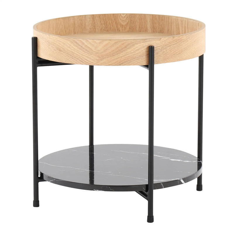 Daniella - Contemporary End Table - Black / Natural by HouseOfZazla