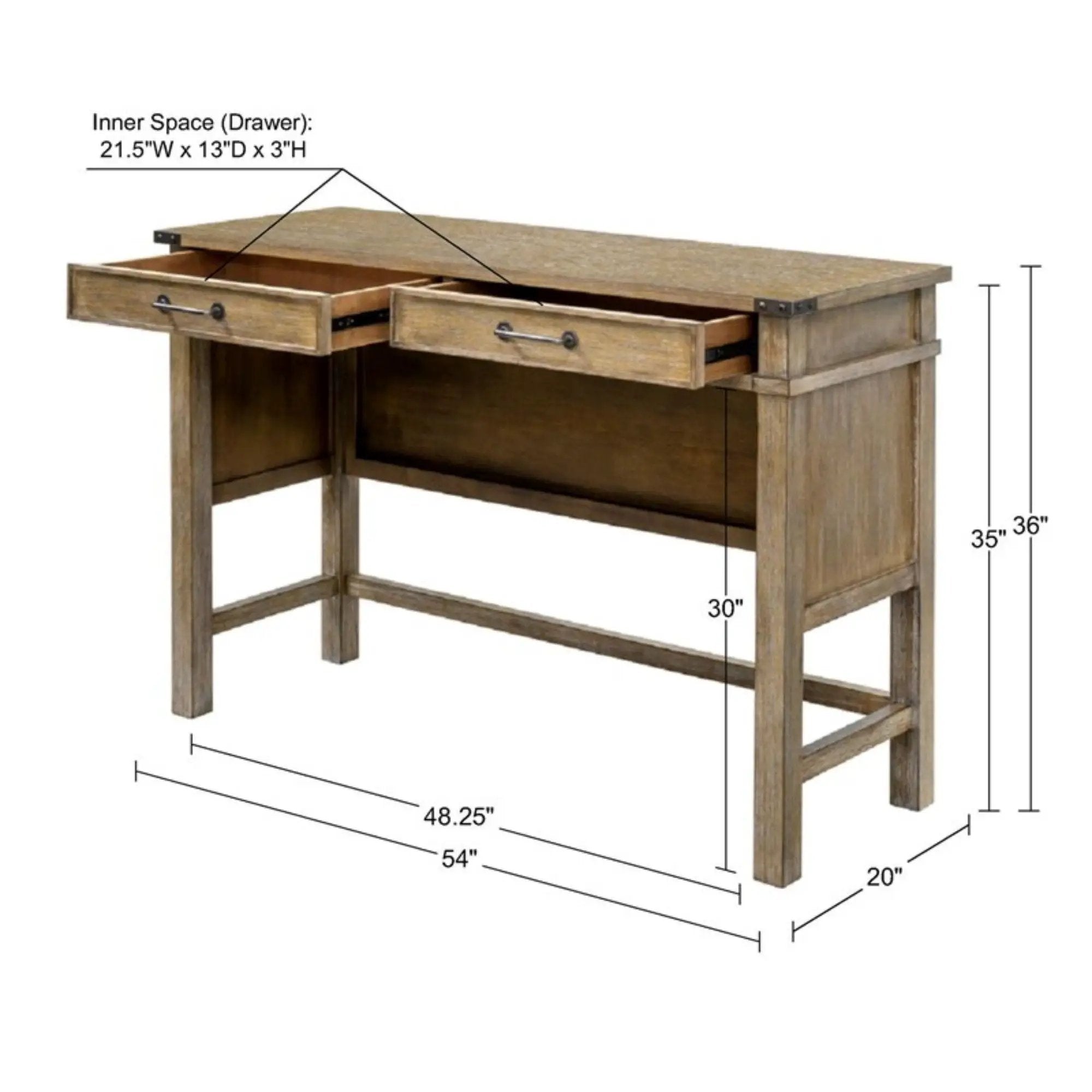 Belfast - Occasional Table With 2 Drawers - Reclaimed Natural by Unique Piece Furniture