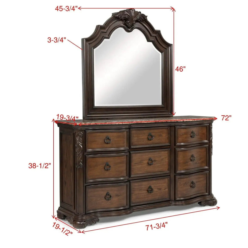 9 Drawers Dresser - Brown / Coffee by HouseOfZazla