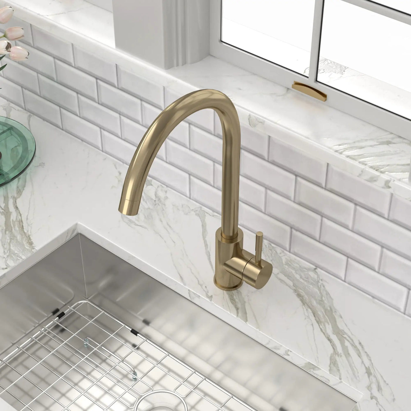 Modern Kitchen Sink Faucet With Single Handle by HouseOfZazla