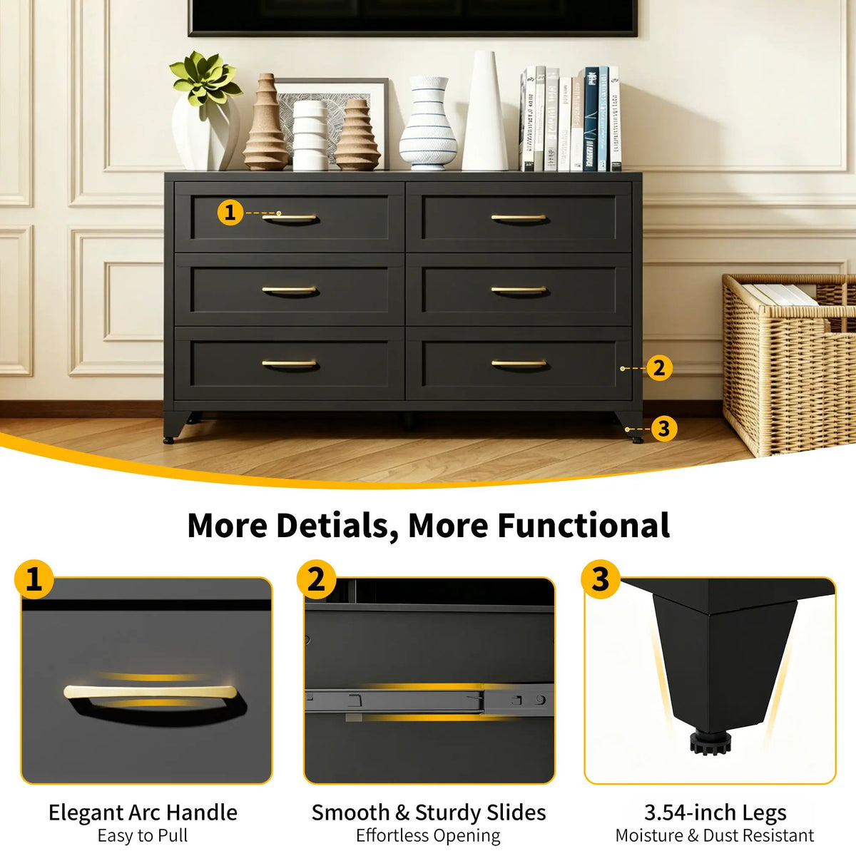 6 Drawer Dresser for Bedroom by HouseOfZazla