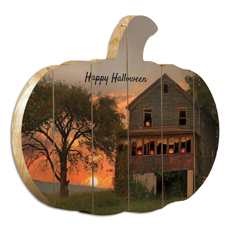 Happy Halloween Wooden Pumpkin Wall Art by Artisan Lori Deiter by HouseOfZazla