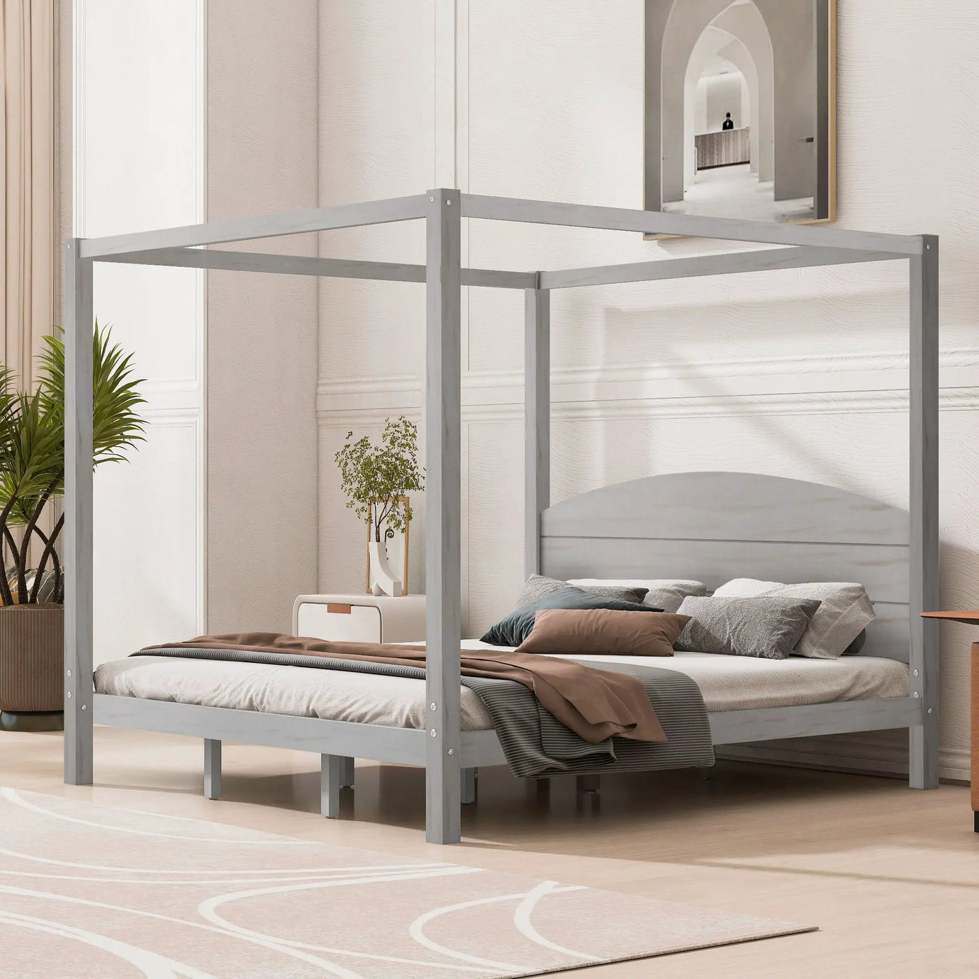 anopy Platform Bed With Headboard And Support Legs by HouseOfZazla