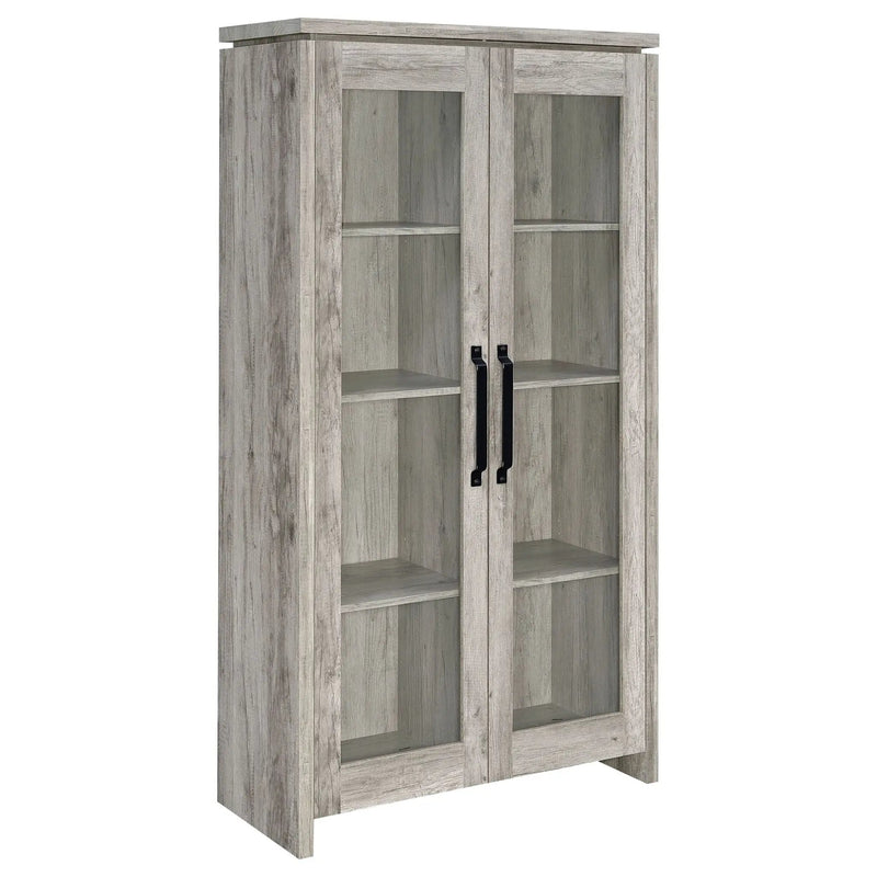 Alejo 2-door Engineered Wood Tall Cabinet Grey Driftwood by Unique Piece Furniture
