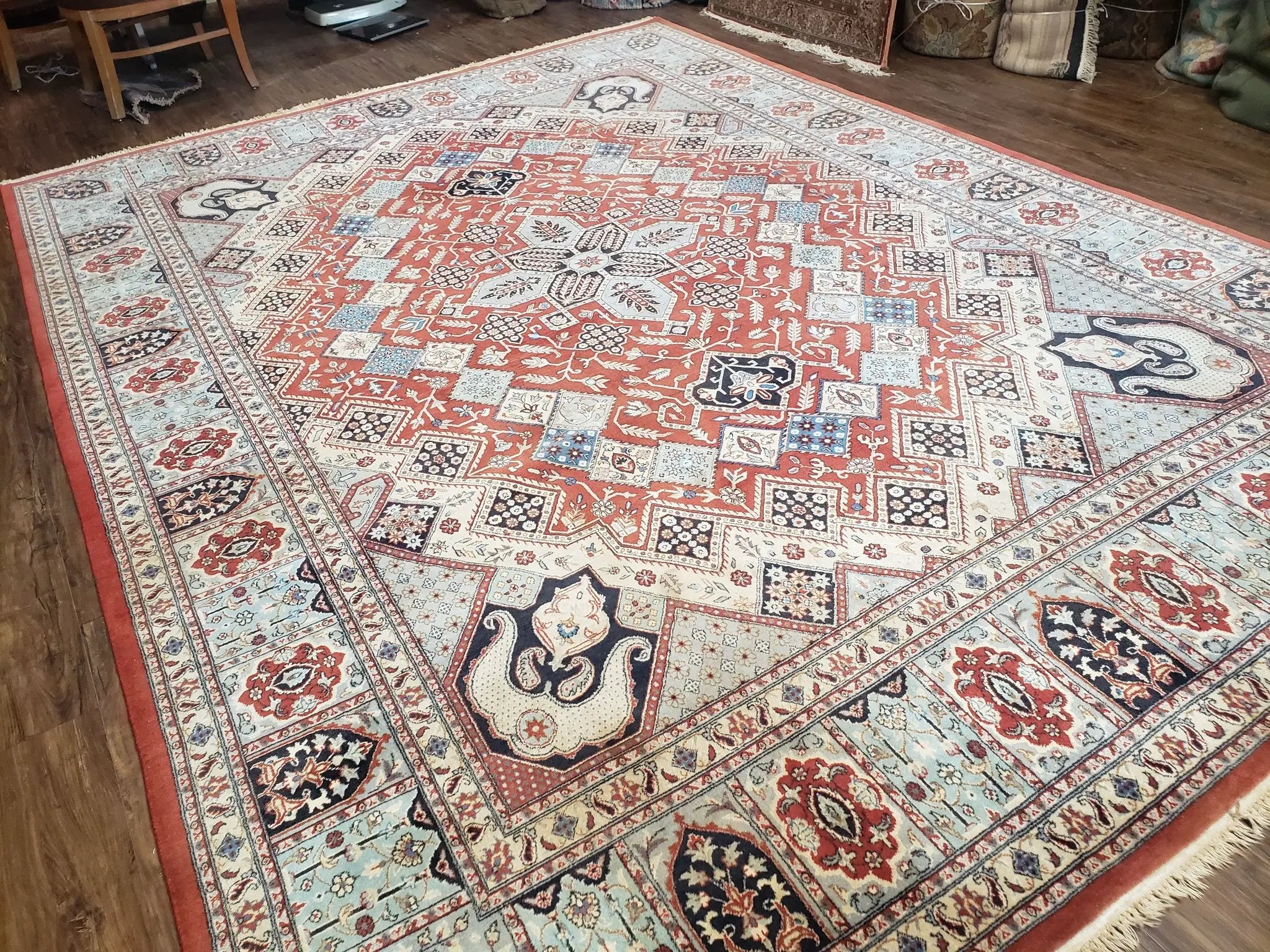 8 x11 Top Quality Veg Dye Turkish Carpet Decorative Handmade Geometric Area Rug by Jewel Rugs