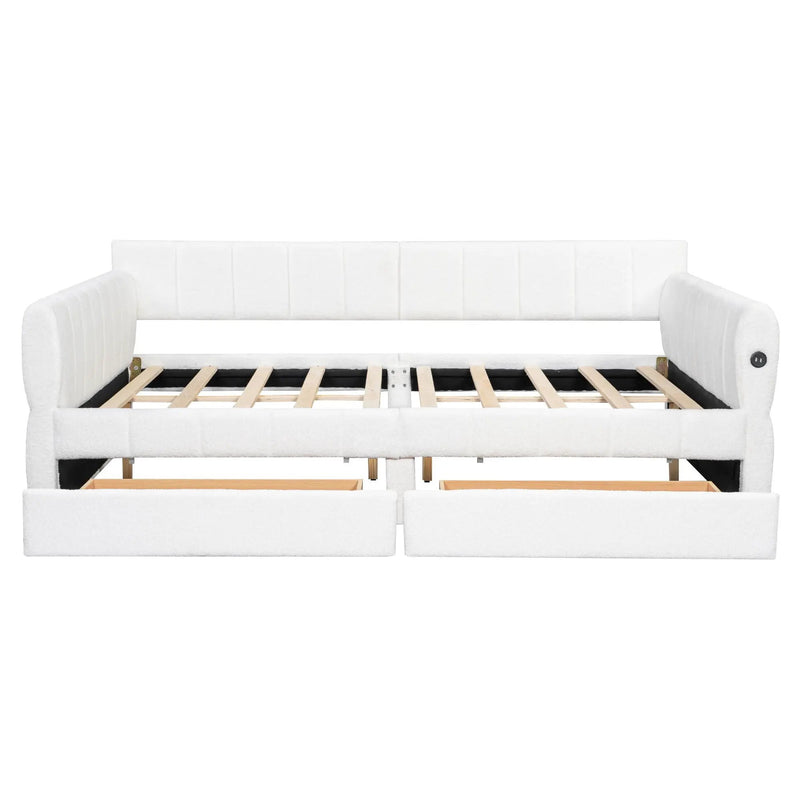 Upholstered Platform Bed With USB Charging