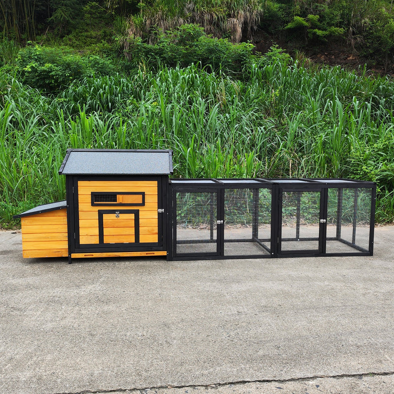 114" Wooden Chicken Coop with Outdoor Run by HouseOfZazla