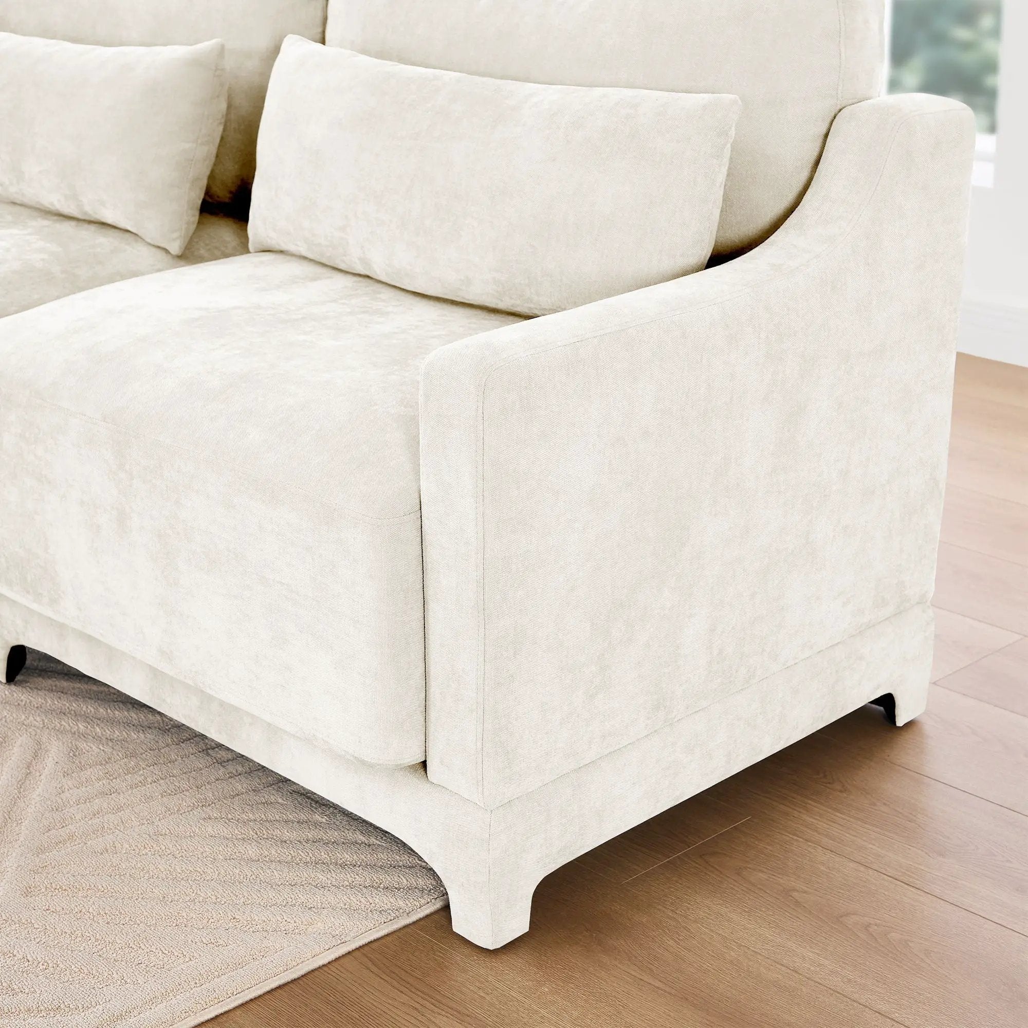 Stylish Sofa With Ottoman And Lumbar Pillows, Ergonomic Design by HouseOfZazla