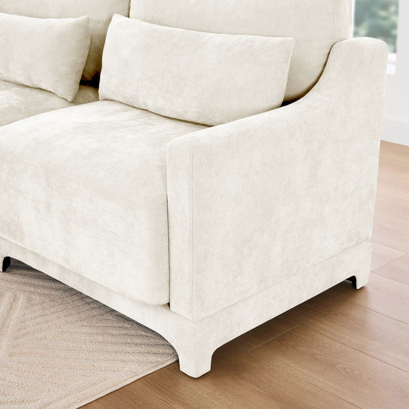 Stylish Sofa With Ottoman And Lumbar Pillows, Ergonomic Design by HouseOfZazla