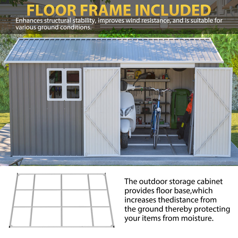 12x10 Ft Outdoor Metal Storage Shed by HouseOfZazla