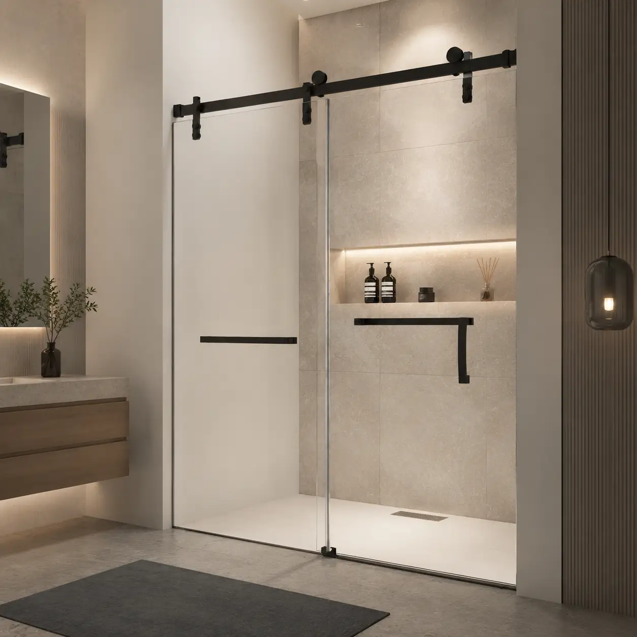 Frameless Single Sliding Shower Door – 60" x 76" by HouseOfZazla