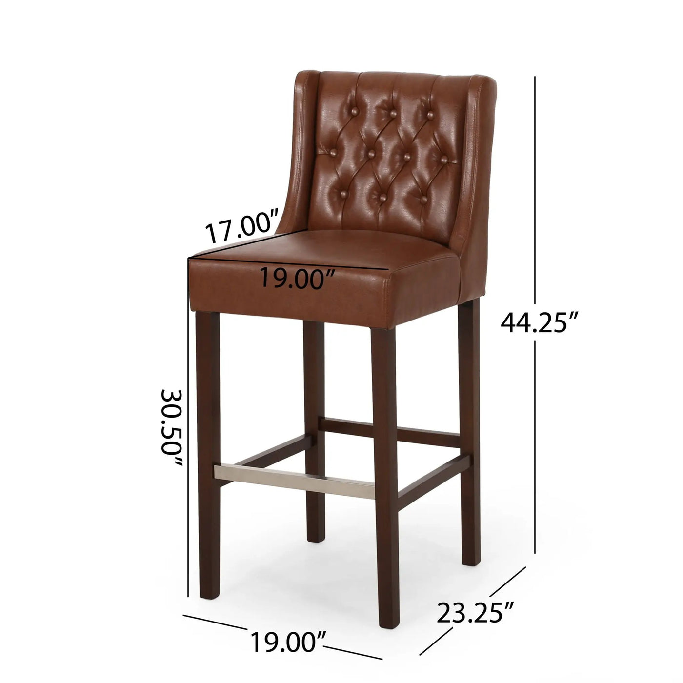 Solstara Upholstered Dining Barstool with Button Tufted and Wing Back by HouseOfZazla