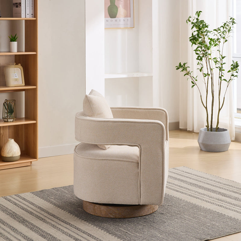 29.1"W Swivel Accent Chair With Weathered Base by HouseOfZazla