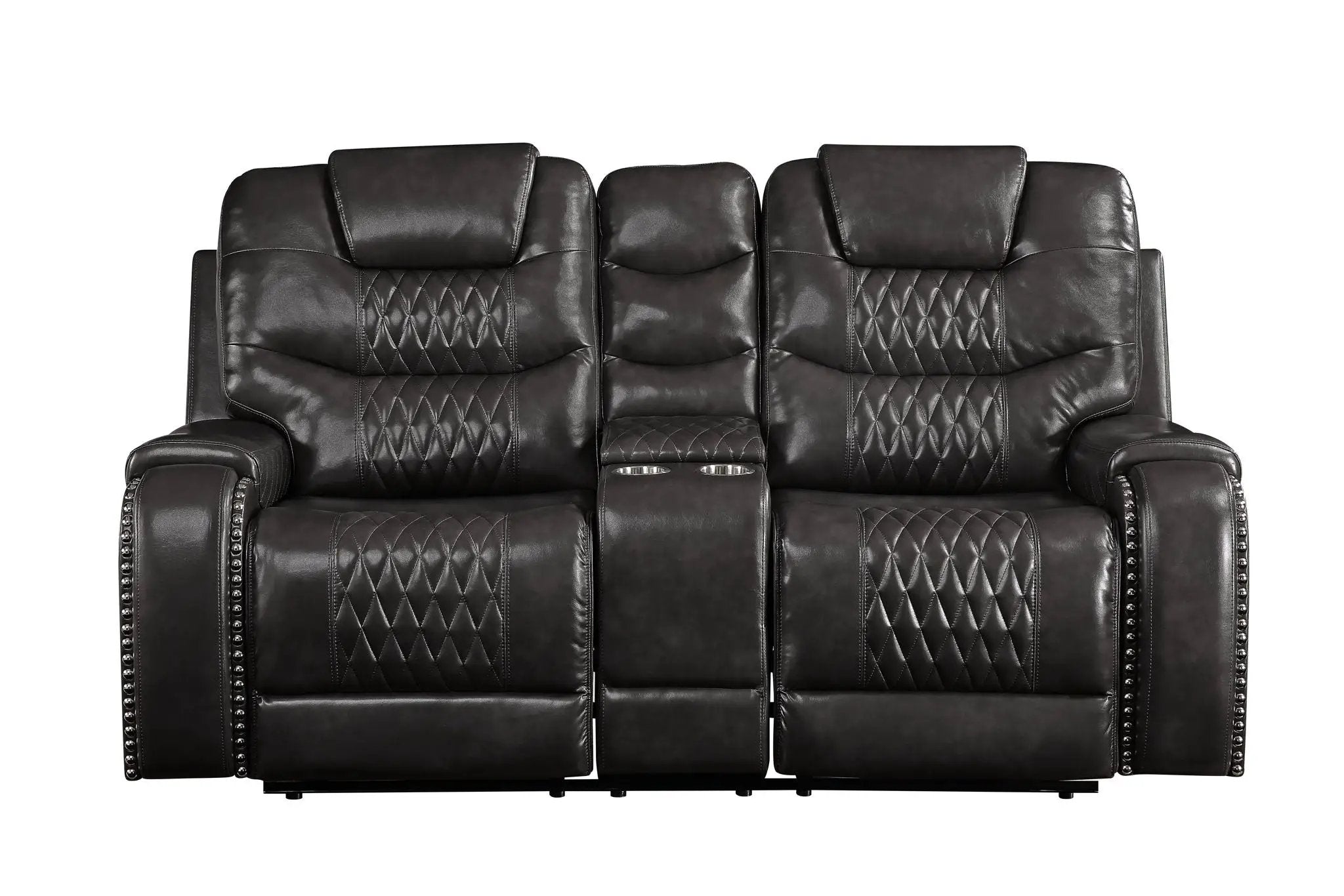 Braylon - Recliner Loveseat With Cupholder Console - Brown by Unique Piece Furniture