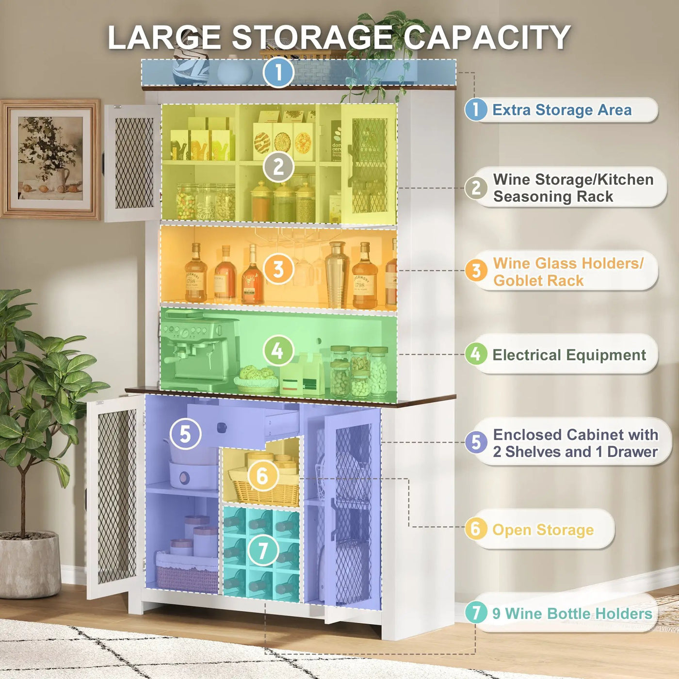 70.9" Kitchen Pantry Storage Cabinet by HouseOfZazla