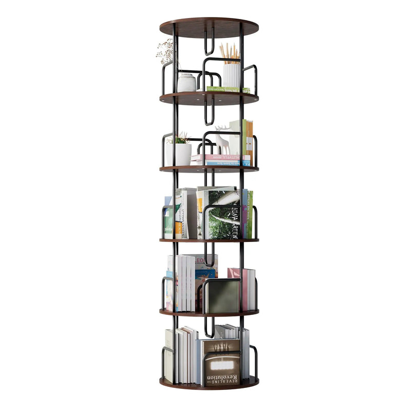 Rotating Bookshelf Tower 5 Tier Spinning 360 Degree Revolving Storage Shelf by Unique Piece Furniture