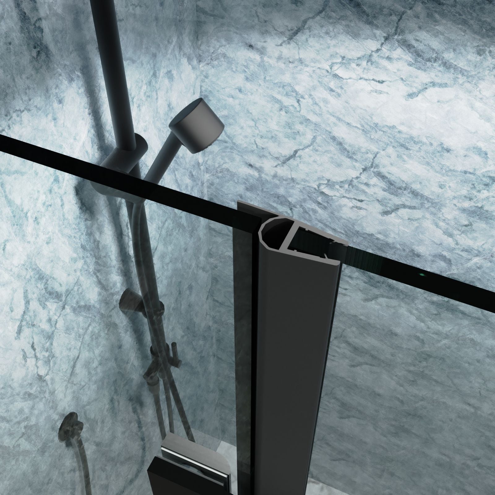 Bi-Fold Semi-Frameless Shower Doors In Matte With Clear Glass by HouseOfZazla