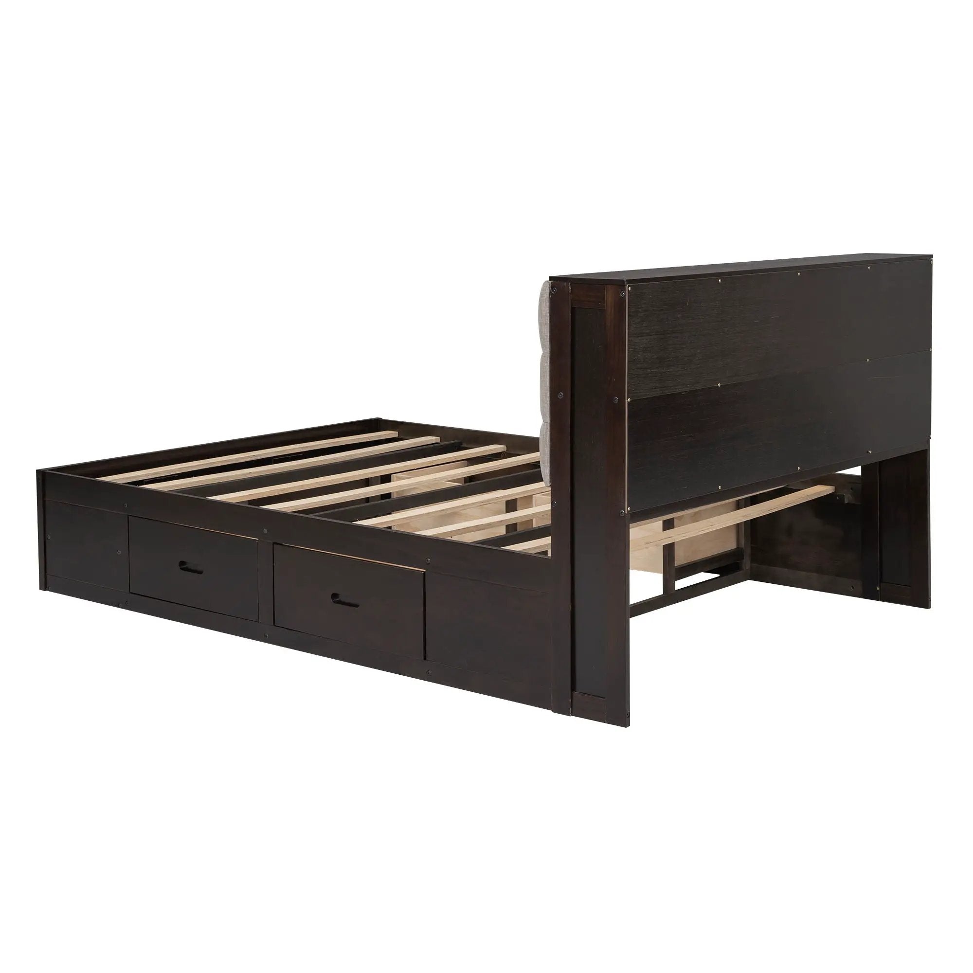 Platform Bed With Storage Headboard, Shoe Rack And 4 Drawers by Unique Piece Furniture