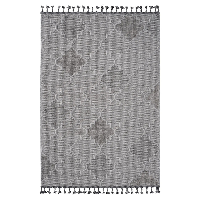 Guros - 8' X 10' Trellis Indoor / Outdoor Area Rug - White / Gray by Unique Piece Furniture