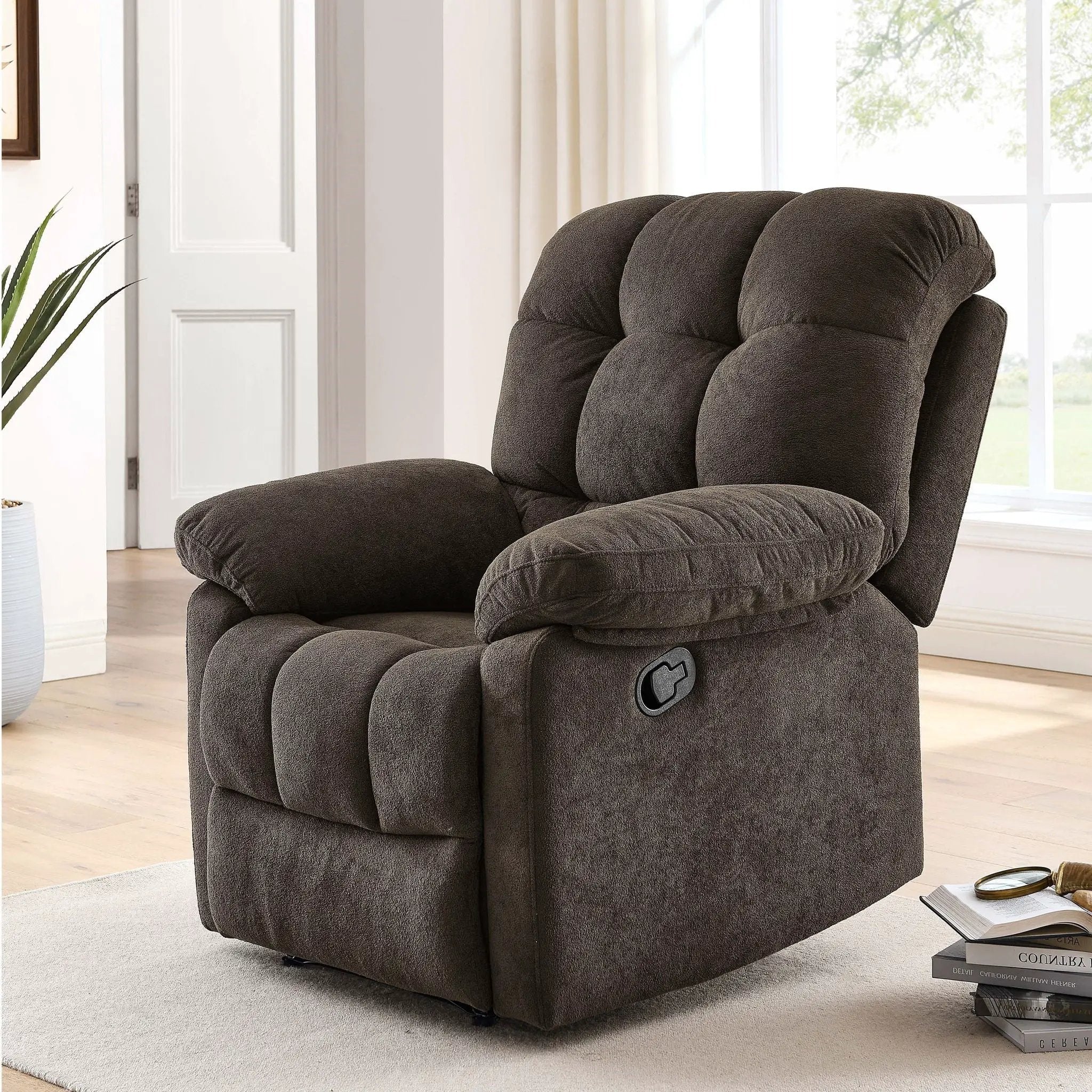 Devonaire - Manual Recliner With Padded Arms - Dark Brown by Unique Piece Furniture