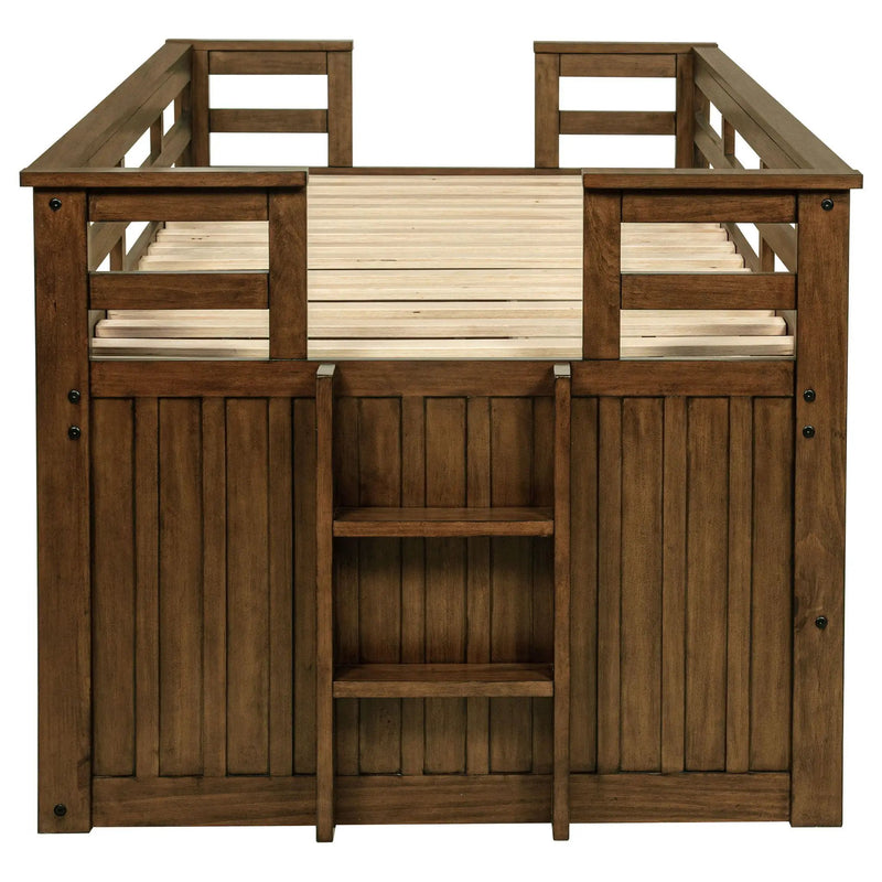 Carlsbad Wood Twin Captains Bed With Trundle Medium Brown by Unique Piece Furniture
