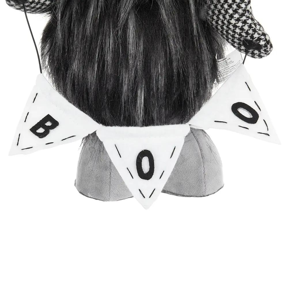 Set of 2 Black Fabric Gnomes with 'Boo' Banner by HouseOfZazla