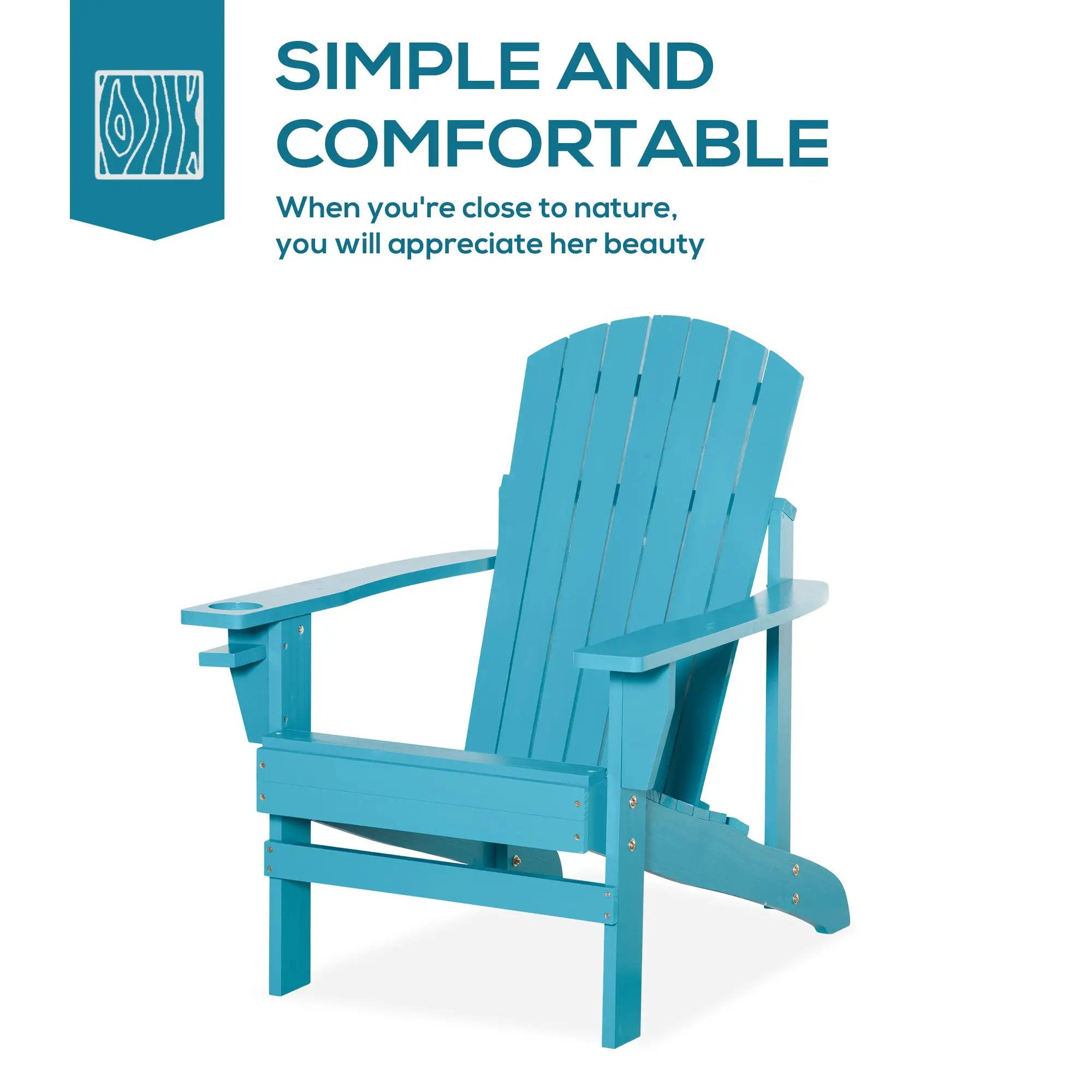 Classic Wood Adirondack Chair with Cupholder by HouseOfZazla